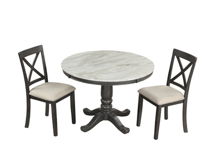 5 Pieces Dining Table And Chairs Set For 4 Persons, Kitchen Room Solid Wood Table With 4 Chairs