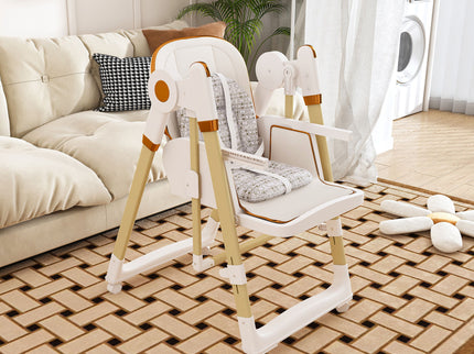 Convertible Baby High Chair To Rocker With 5 Point Harness
