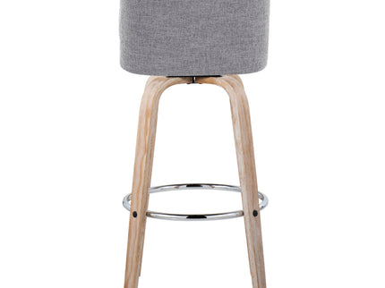 Toriano - Contemporary Fixed Height Barstool With Swivel & Round Footrest (Set of 2)