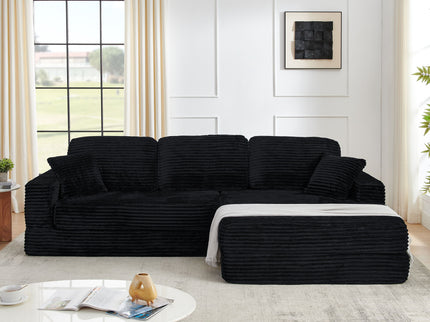 Modern Minimalist L Shape Modular Sectional Sofa, Couch