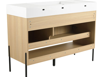 Modern Bathroom Vanity Combo With Single Resin Sink And Storage Cabinet
