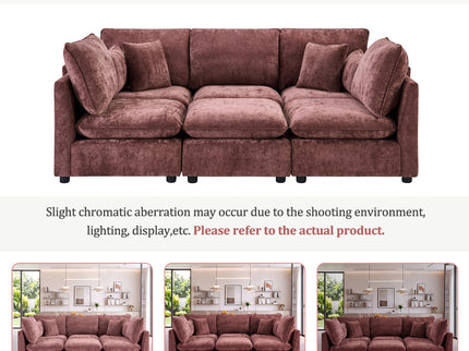 Modern Sectional Sofa U-Shaped With Movable Ottoman Storage Armrests And USB Ports