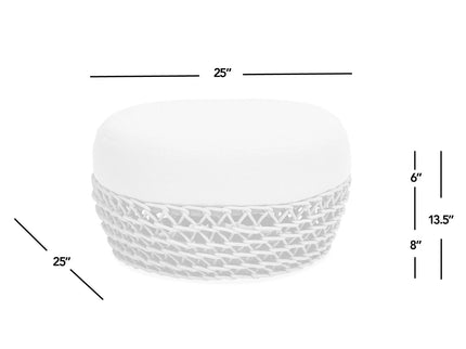 Willow - Round Upholstered Patio Ottoman