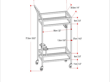 Watts - Bar Cart - Chrome