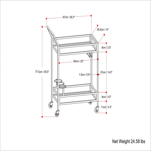 Watts - Bar Cart - Chrome