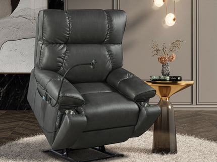 Recliner Chair With Phone Holder, Electric Power Lift Recliner Chair With 2 Motors Massage And Heat For Elderly, 3 Positions, 2 Side Pockets, Cup Holders