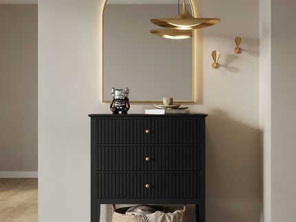 Fluted 3 Drawer Nightstand With Soft Close Slides