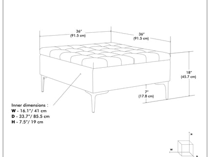 Laura - Lift Top Storage Ottoman
