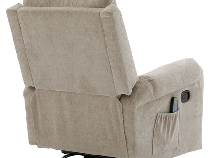 Manual Recliner Massage Chair With Swivel Rocker, 8 Massage Modes, Side Storage Pocket