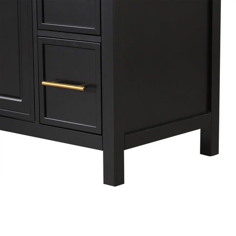 Modern Bathroom Vanity With Sink Top, 2 Doors And 3 Drawers