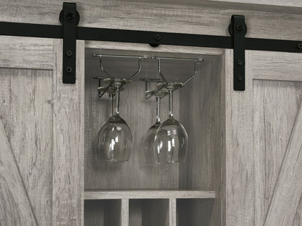 Hovander - Sliding Door Bar Cabinet - Gray