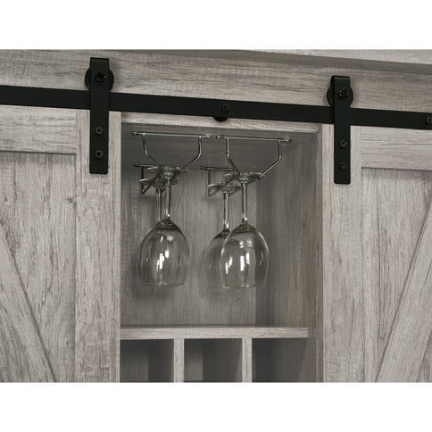 Hovander - Sliding Door Bar Cabinet - Gray