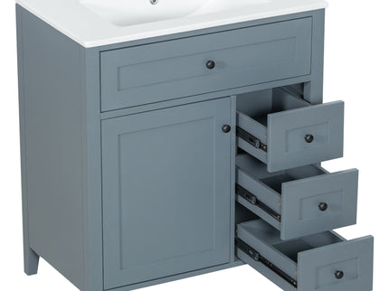 Bathroom Vanity With Sink, 3 Drawers And Adjustable Shelf