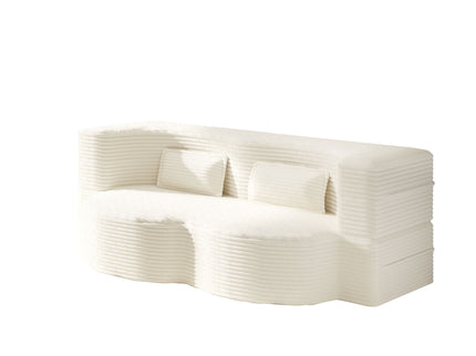 Floor Sofa With 2 Pillows, Convertible Twin Size Mattress For Living Room