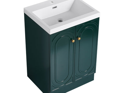 Contemporary Freestanding Bathroom Vanity With Resin Sink & Soft-Close Cabinet Doors