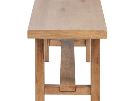 6 Piece Extension Leaf Dining Set With Expandable Table, Spindle Back Chairs And Bench - Natural
