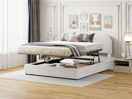 Upholstered Platform Bed With Hydraulic Storage System