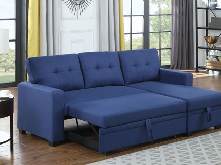 Upholstered Pull Out Sectional Sofa With Chaise