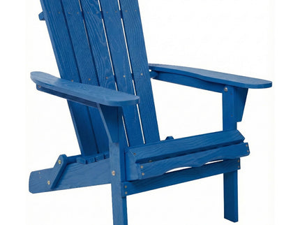 Outdoor Folding Adirondack Chair With Pre-Assembled BackRest & SeatBoard Patio - Navy Blue