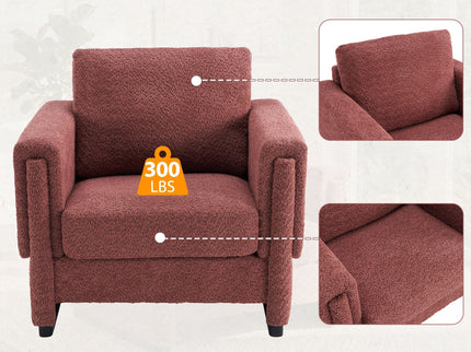 Upholstered Accent Armchair With Square Arm