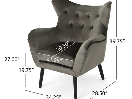 Alyssa - Mid Century Upholstered Arm Chair With Wingback Design