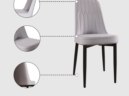 Modern Dining Chair With Cushions And Metal Legs