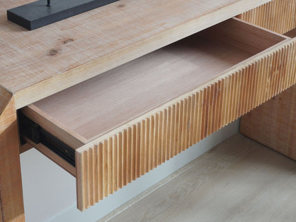 Rustic Modern Console Table With Drawer Storage - Natural Wood