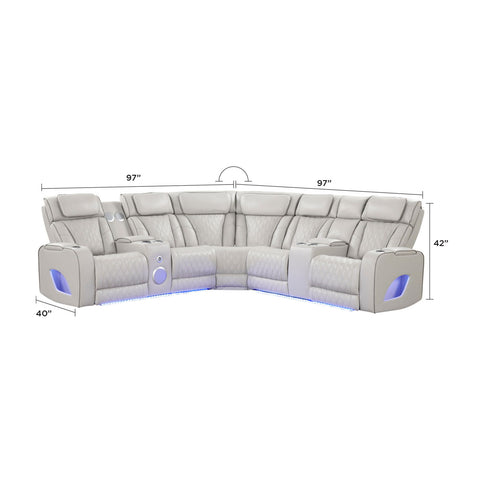 Fortuner - Power Recliner Sectional Sofa