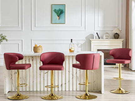 Adjustable Swivel Bar Chair With High Back Support