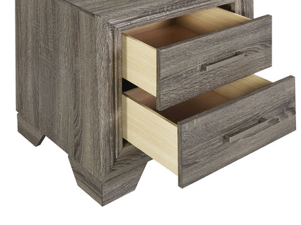 Funston - 4 Piece Queen Bedroom Set With Upholstered Headboard - Oak