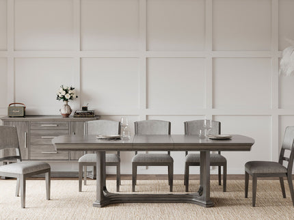 Arcus - Rectangular Dining Table With Butterfly Leaf - Charcoal Gray