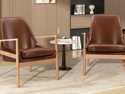 Mid-Century Modern Accent Armchair With High Back