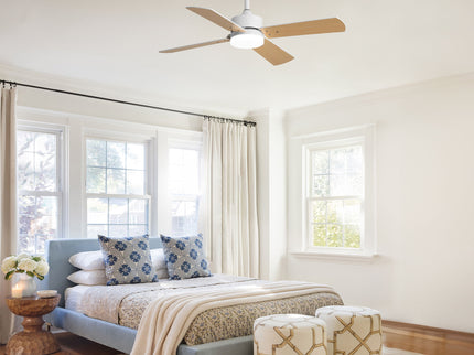 42" Ceiling Fan With Light And Memory Function, DC Reversible Motor, 4 Blades