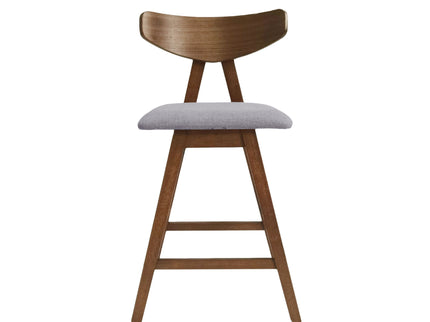 Mid Century Modern Counter Stool With V Shape Frame And Upholstered Seating