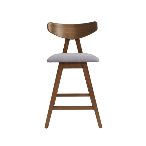 Mid Century Modern Counter Stool With V Shape Frame And Upholstered Seating