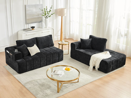 L - Shaped Sectional Sofa With Cup Holders & Side Pockets