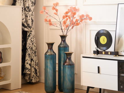 Modern Droplet Shaped Floor Vase Set, 3 Piece Home Decor