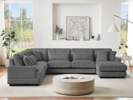 Oversized Sectional Sofa U - Shaped Sofa Couch Modern Sofa Upholstered In Soft With A Chaise Lounge For Living Room