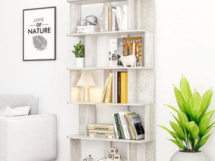 Modern 5 Tier Open Storage Bookcase