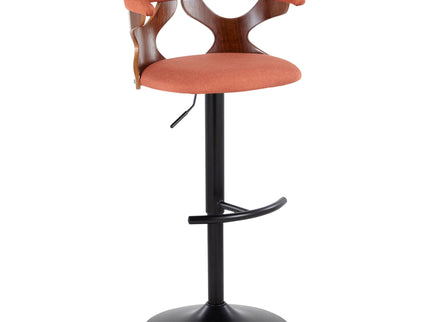 Gardenia - Contemporary Adjustable Barstool With Swivel With Rounded T Footrest (Set of 2)