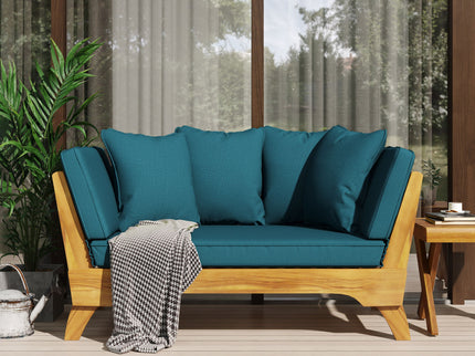 Outdoor Acacia Wood Expandable Daybed With Cushions