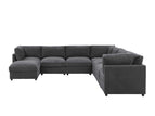 Dark Gray / 2 Pc. L-Shape Sectional Sofa, Ottoman