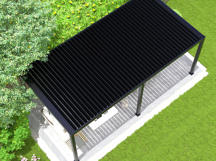 Louver Pergola Steel Louvers & Frame - Black
