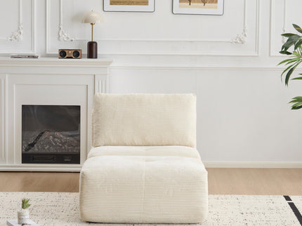 Single Chaise Longue With Movable Ottoman For Living Room