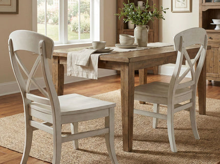 Harola - Cross-Back Dining Side Chairs In (Set of 2) - Smoky White