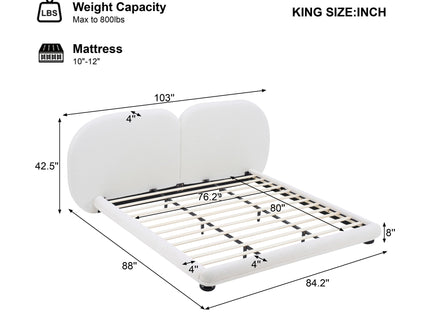 Upholstered Platform Bed With Split Headboard