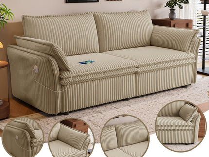 2 In 1 Convertible Sofa Bed, Multi Functional Living Room Furniture