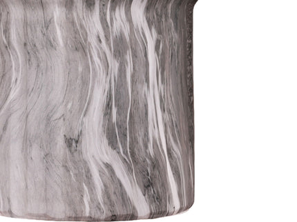 Round Geometric Outdoor End Table - Marble