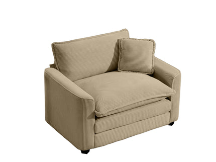 Modern Classic Fabric Single Chair Deep Seat Sofa With Pillow