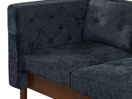 3 Seater Sofa With Square Arms, Tufted Pillow Back For Living Room